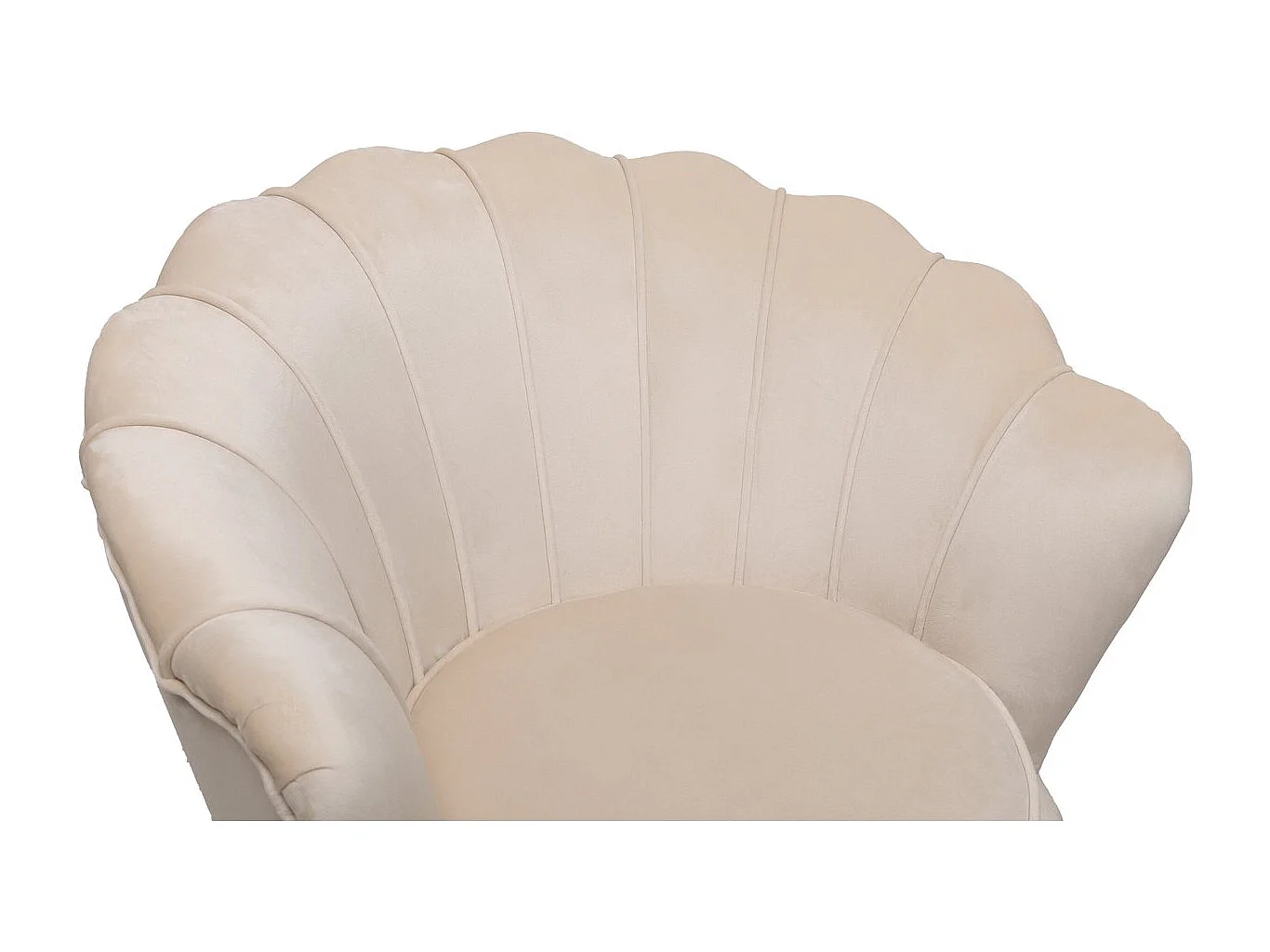 Fauteuil en velours "Floria" - 70 x 73 x 76 cm - Beige