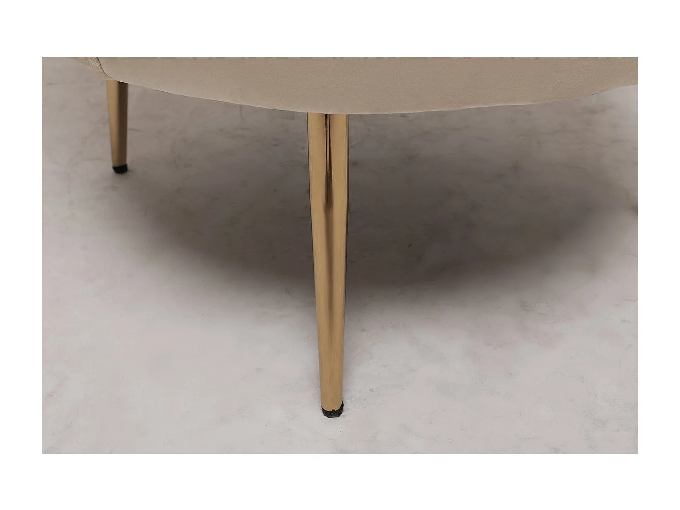 Stoel fauteuil velours fluweel "Floria" - 70 x 73 x 76 cm - Beige - lichtbruin