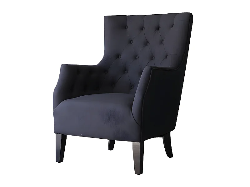 Poltrona scandinava "Duchesse" in tessuto - nero