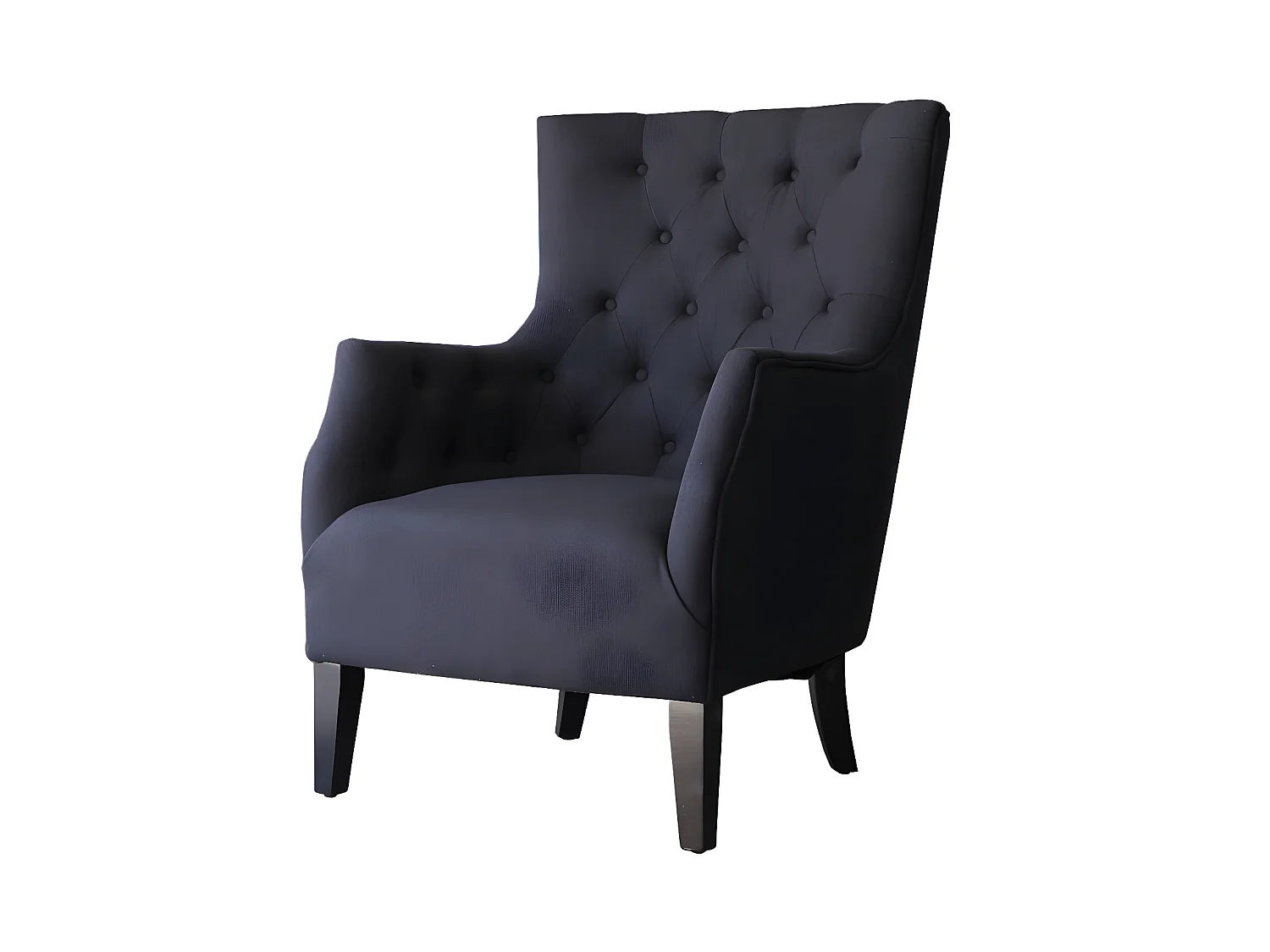 Fauteuil Scandinave Tissu "Duchesse" - 76 x 83 x 100,5 cm - Noir