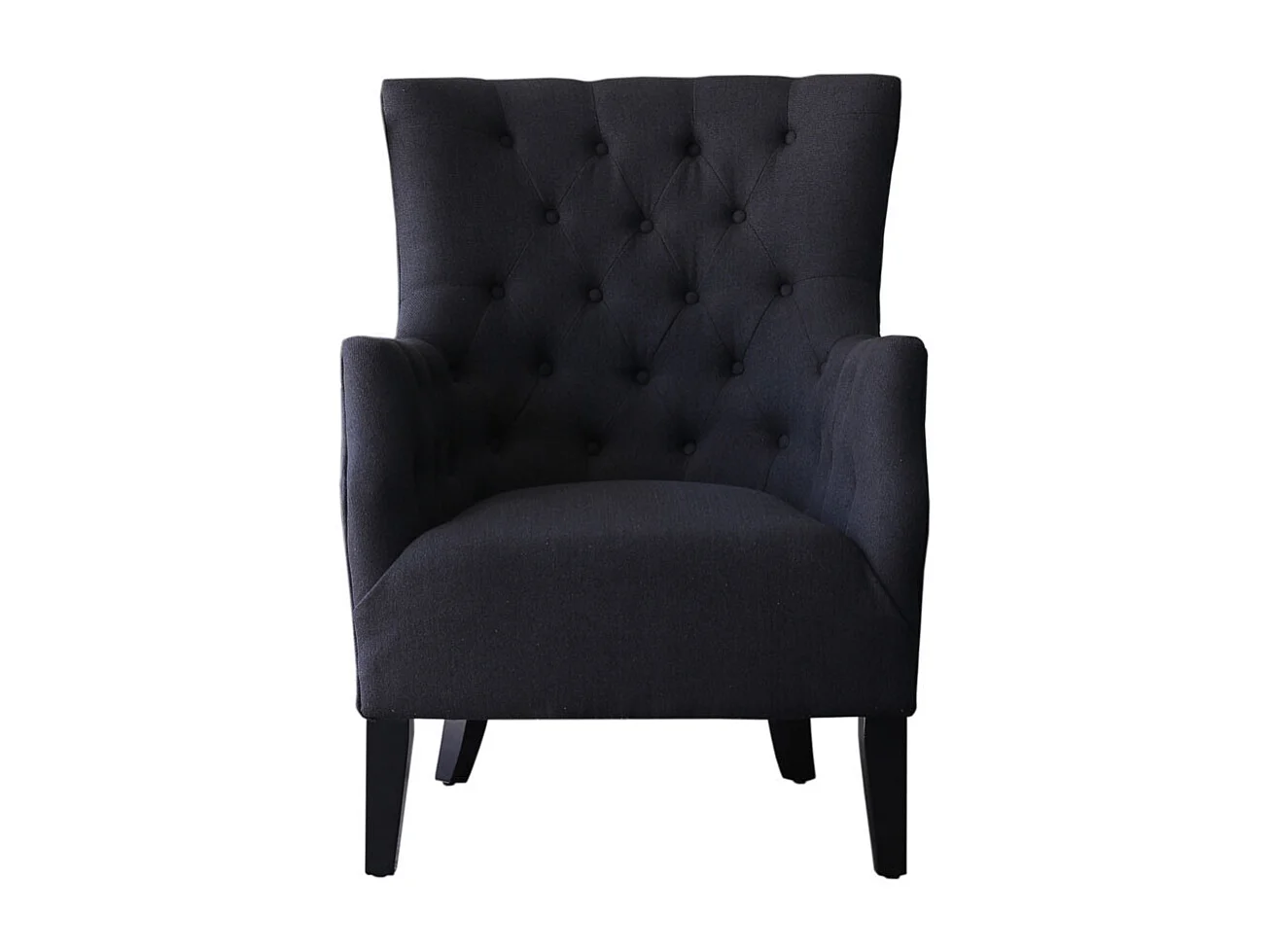 Stoel fauteuil Scandinavisch design stof "Duchesse" - 76 x 83 x 100,5 cm - Zwart