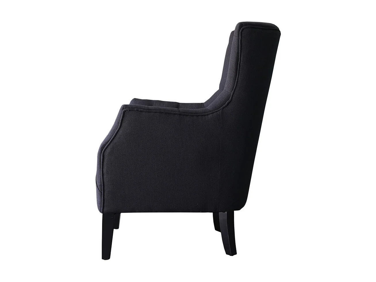 Stoel fauteuil Scandinavisch design stof "Duchesse" - 76 x 83 x 100,5 cm - Zwart