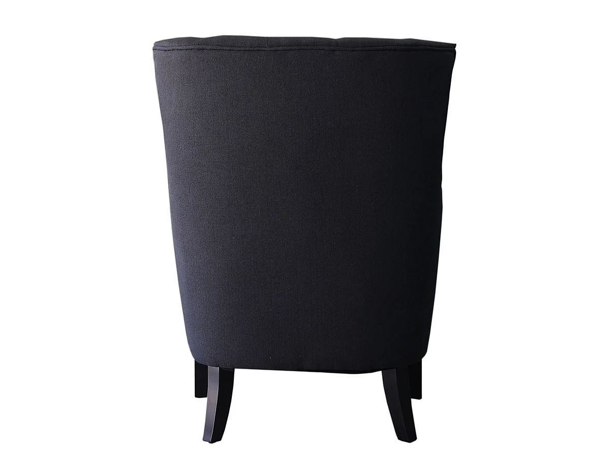 Fauteuil Scandinave Tissu "Duchesse" - 76 x 83 x 100,5 cm - Noir