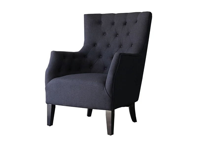 Poltrona scandinava "Duchesse" in tessuto - nero