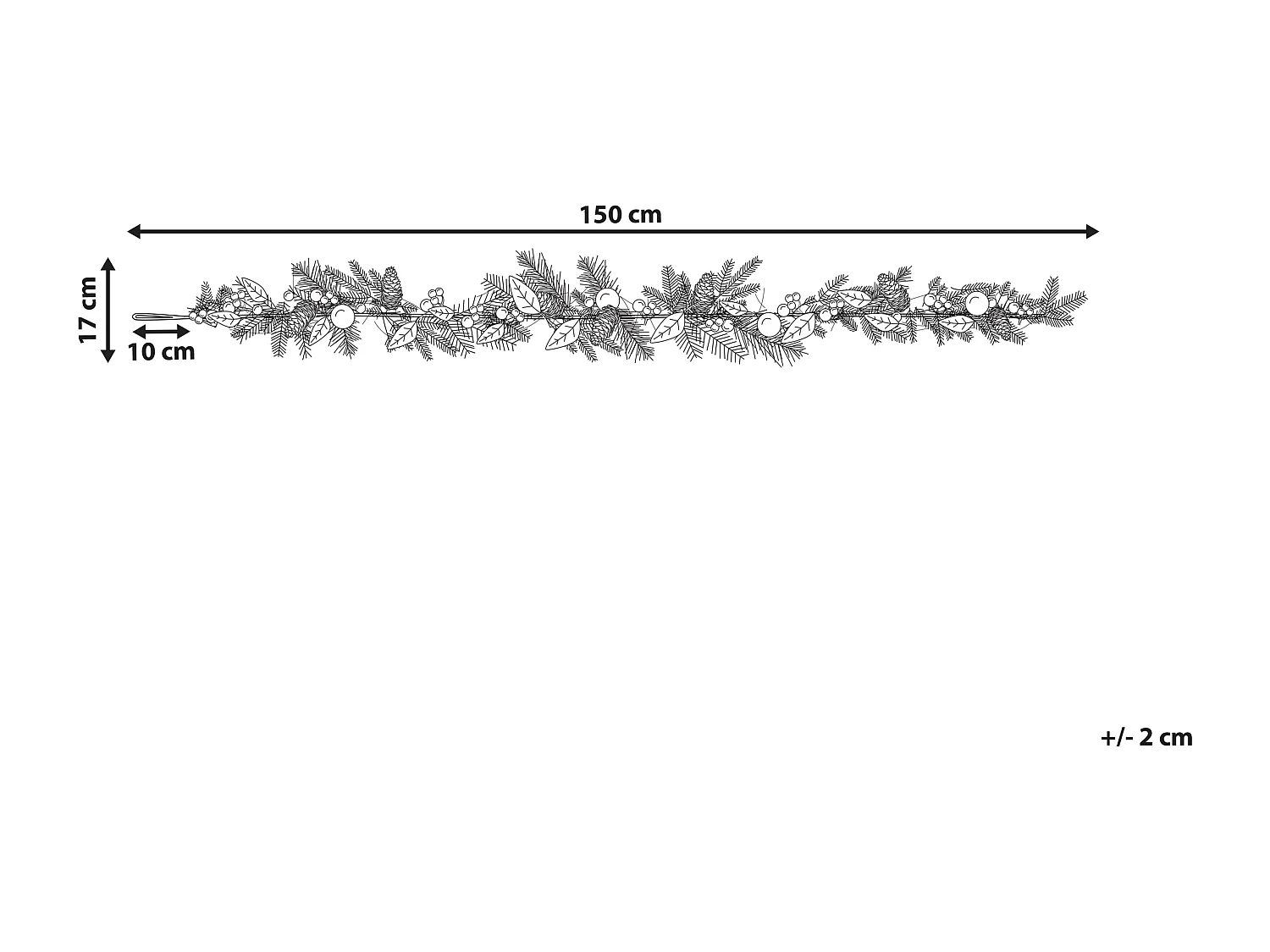 Guirlande de Noël LLEIDA 150 cm Argenté