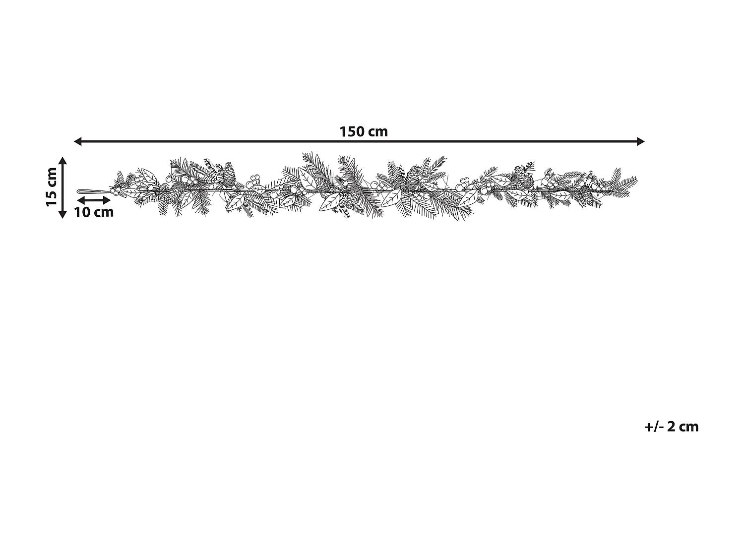 Guirlande groen/rood 150 cm IRUN