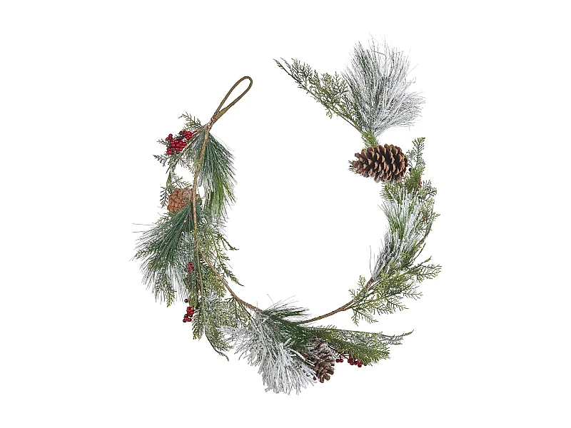 Guirlanda de Natal verde e branca 150 cm SORIA