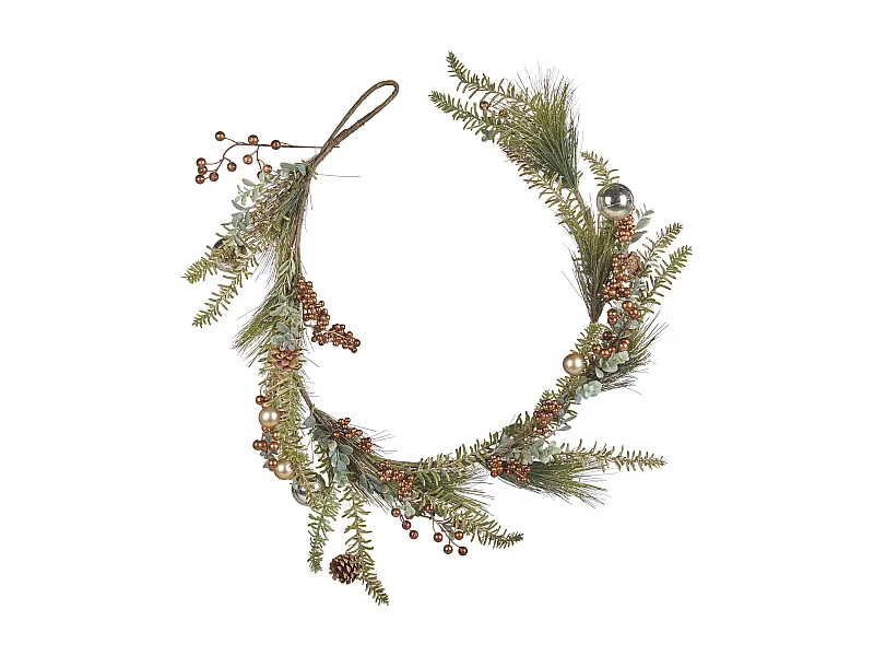 Świąteczna girlanda 150 cm zielono-miedziana ROTA