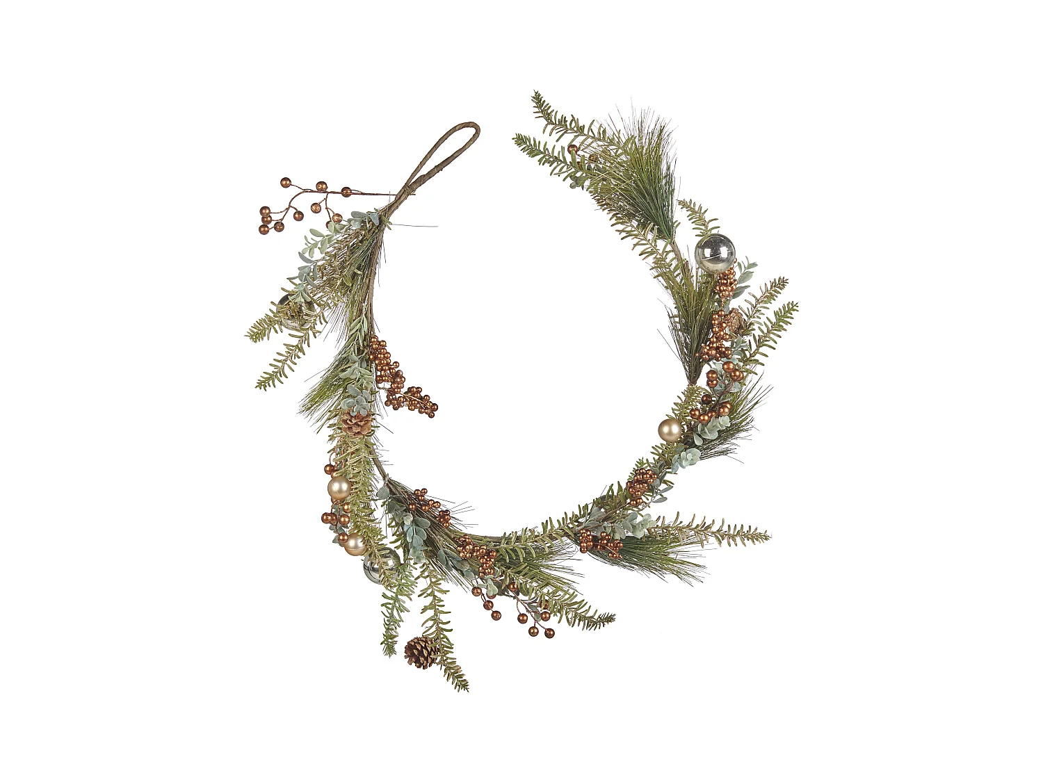 Świąteczna girlanda 150 cm zielono-miedziana ROTA