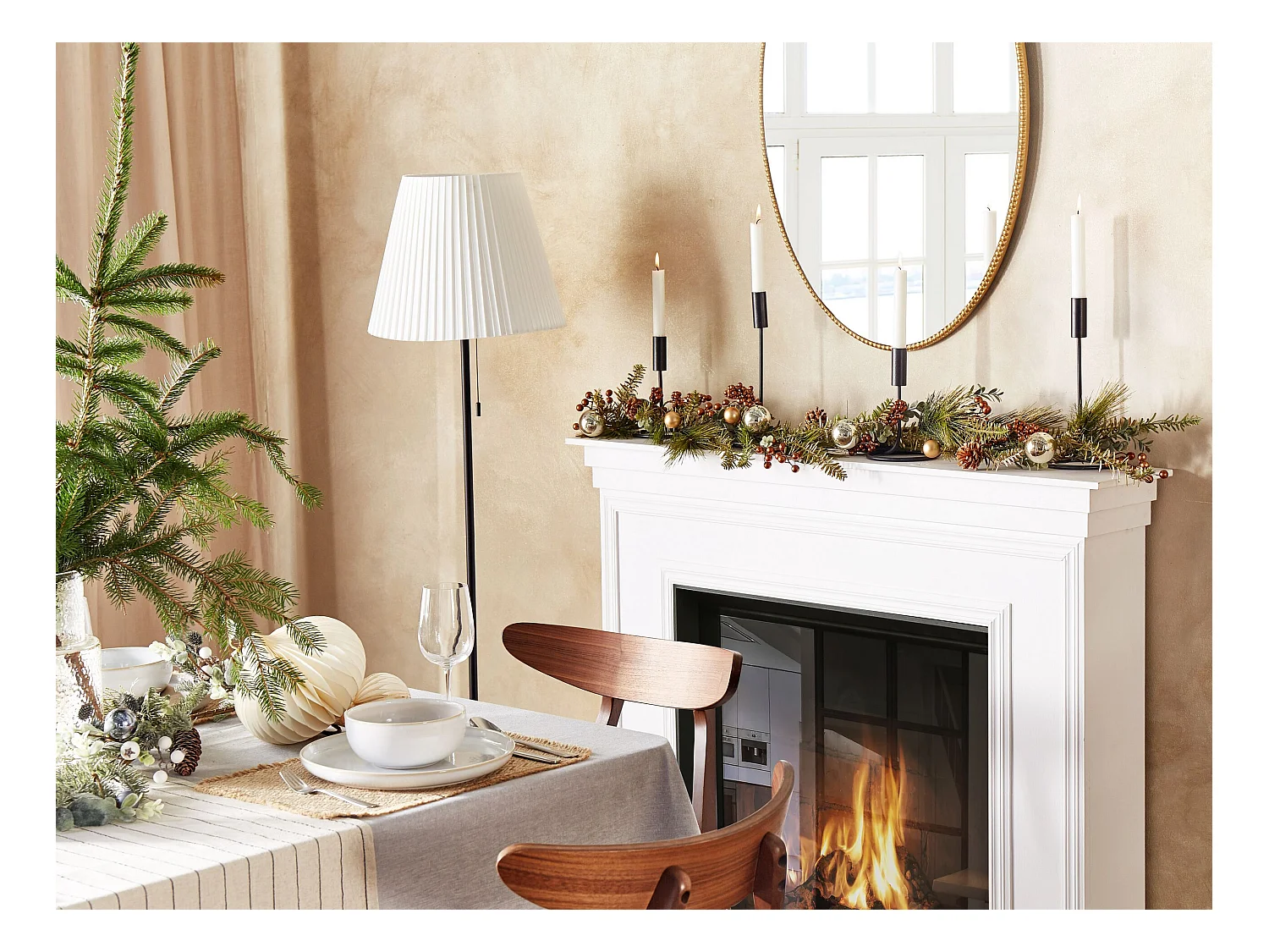 Świąteczna girlanda 150 cm zielono-miedziana ROTA