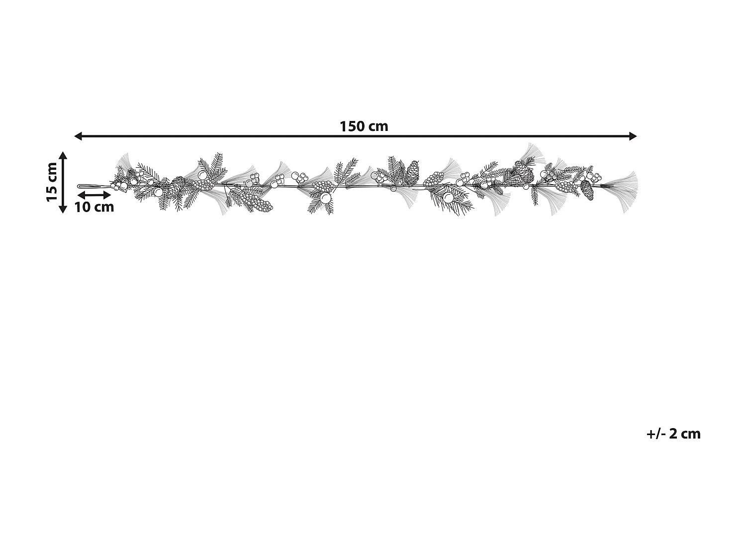 Świąteczna girlanda 150 cm zielono-miedziana ROTA