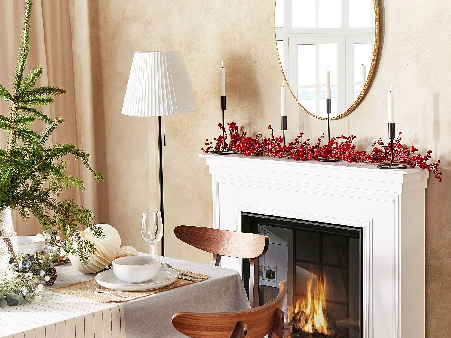 Guirlanda de Natal vermelha 150 cm TARIFA