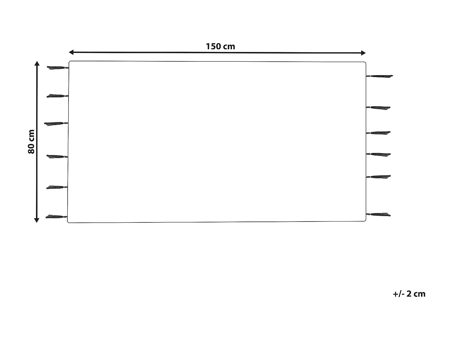 Tapis en coton blanc et noir 80 x 150 cm KHEMISSET