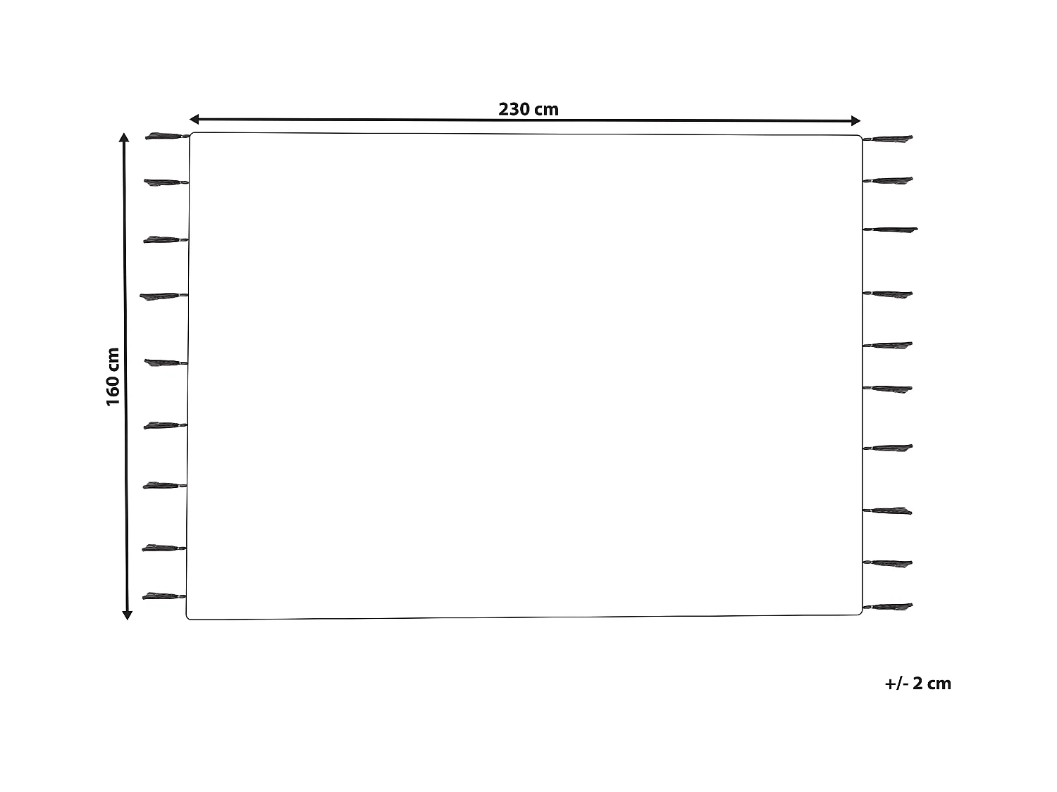 Alfombra de algodón blanco crema/negro 160 x 230 cm KHEMISSET