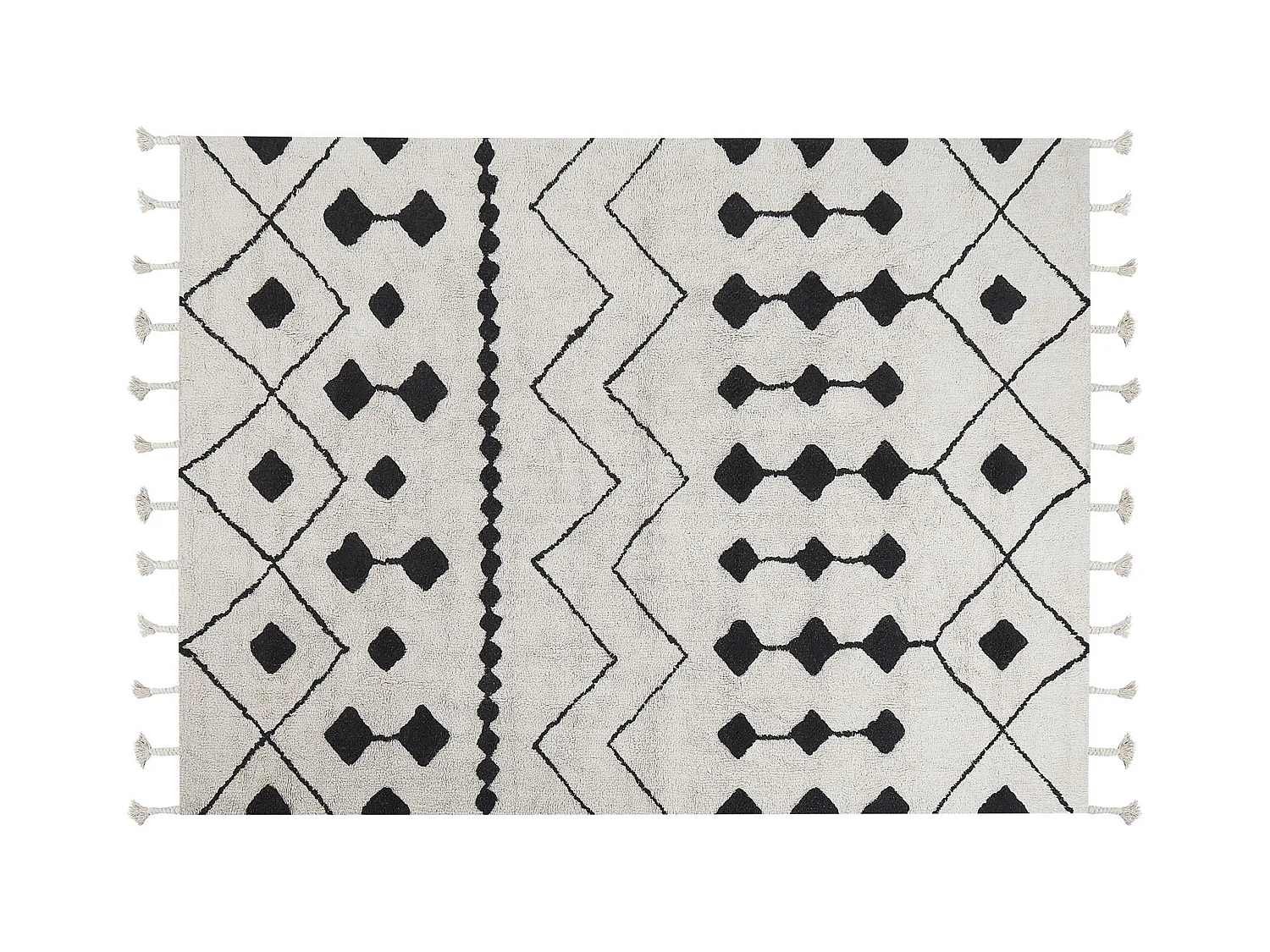 Tapis KHEMISSET Blanc cassé 160 x 230 cm Coton