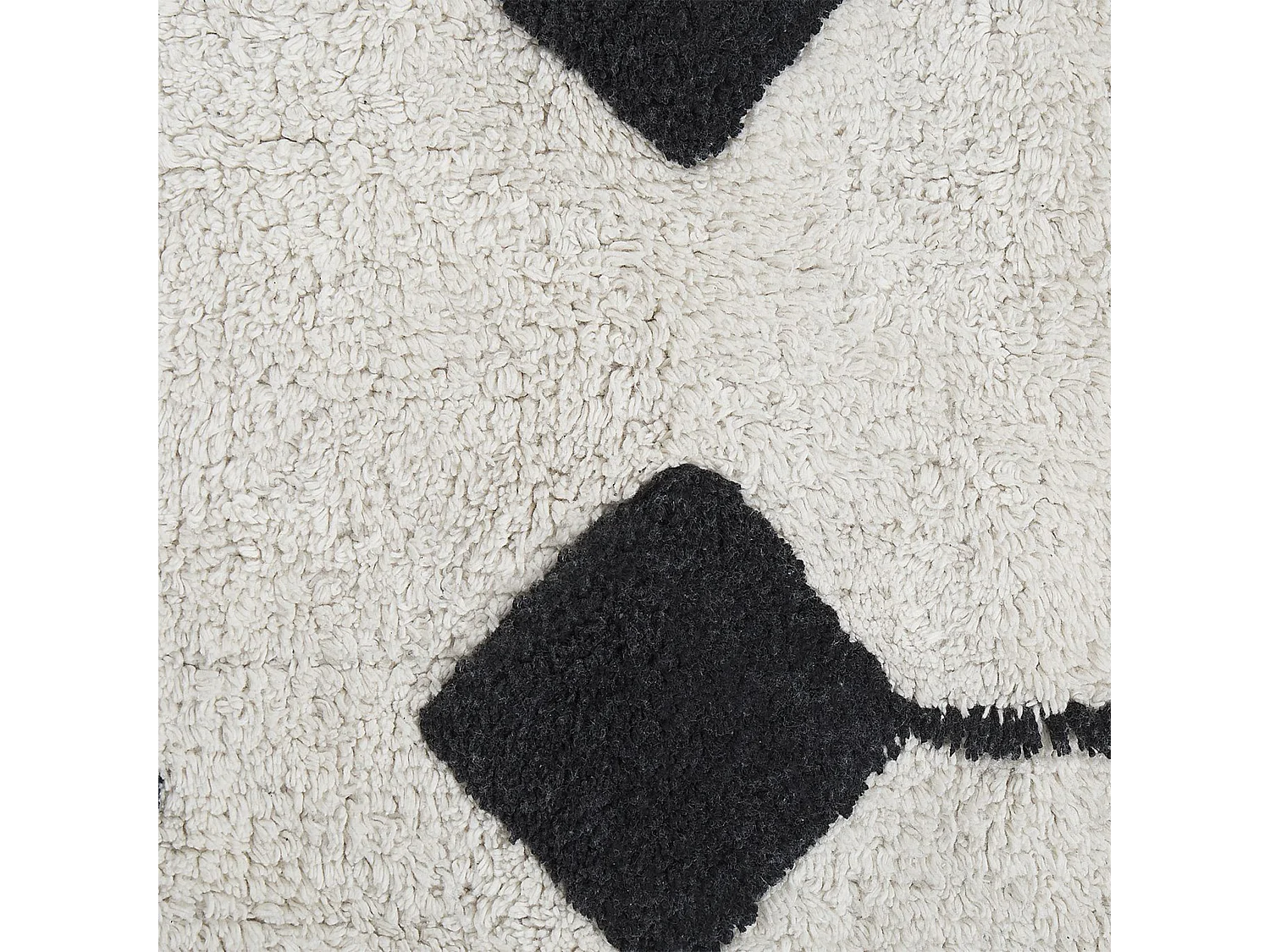 Tappeto cotone bianco sporco e nero 160 x 230 cm KHEMISSET