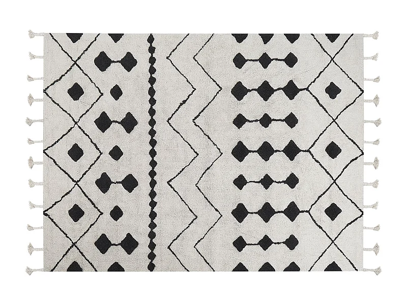 Tapis KHEMISSET Blanc cassé 160 x 230 cm Coton