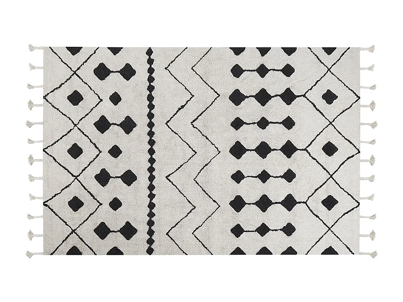 Tapis KHEMISSET Blanc cassé 140 x 200 cm Coton