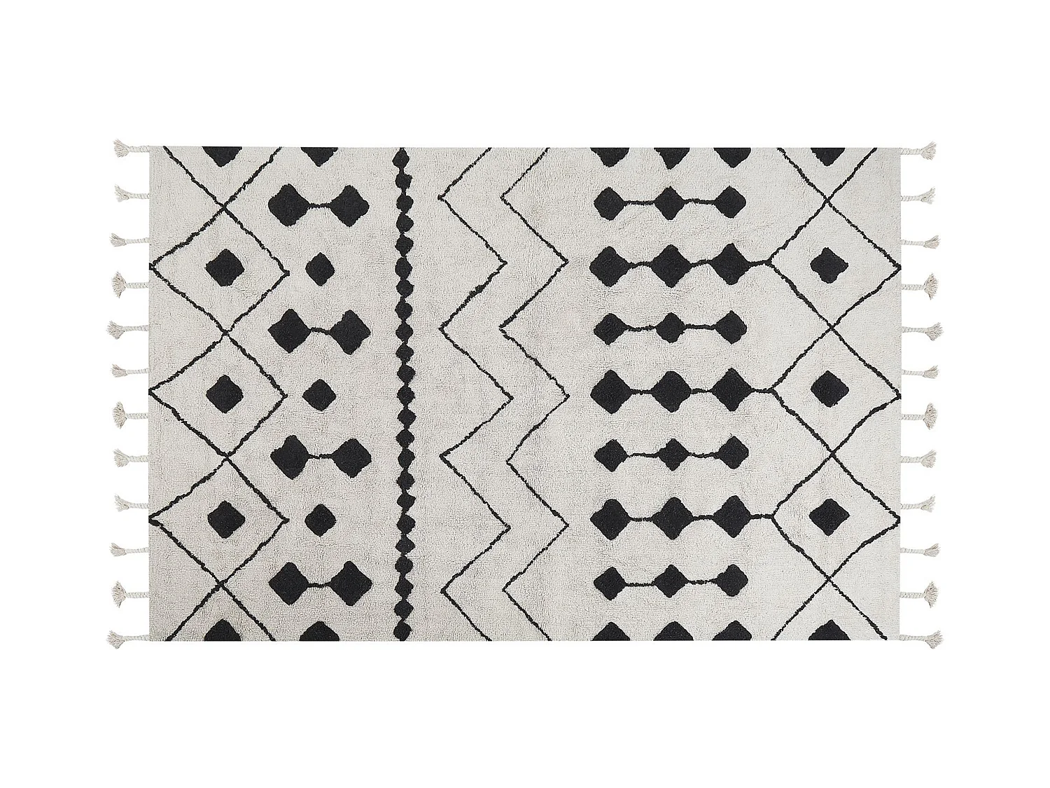 Tapis KHEMISSET Blanc cassé 140 x 200 cm Coton