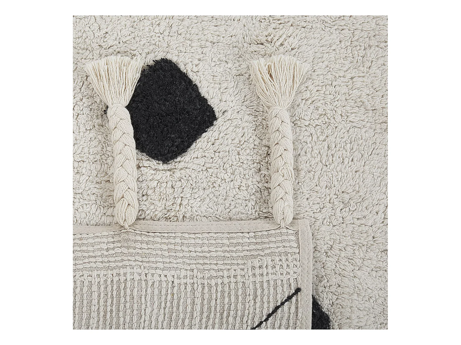 Tapis KHEMISSET Blanc cassé 140 x 200 cm Coton