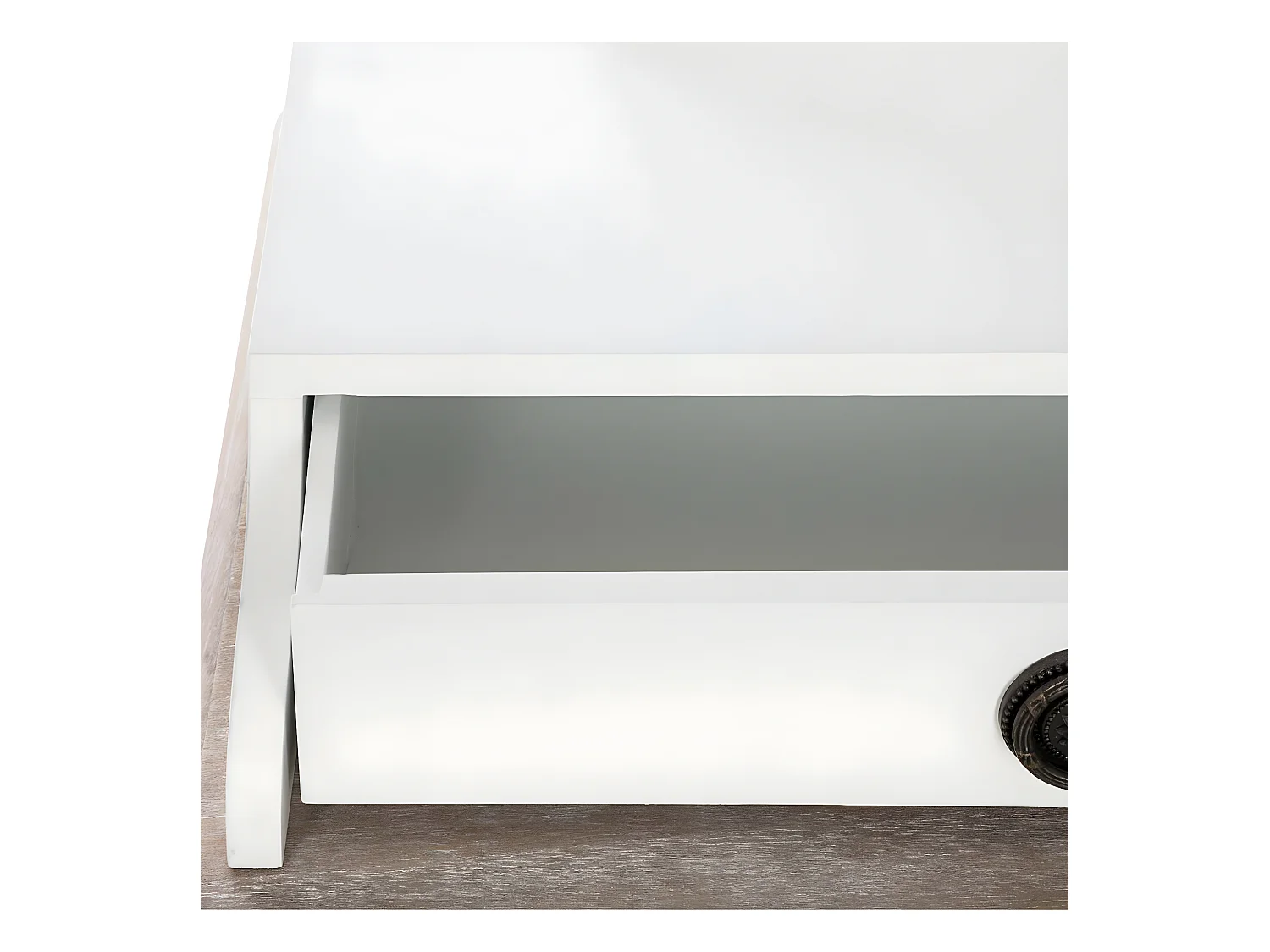 Meuble Coiffeuse en Bois Blanc et Naturel effet blanchi