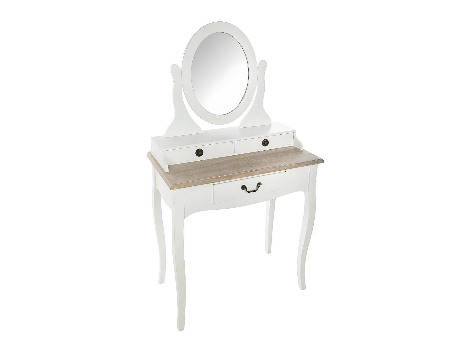 Tocador con Espejo Chrysa Blanco y Madera 74 cm