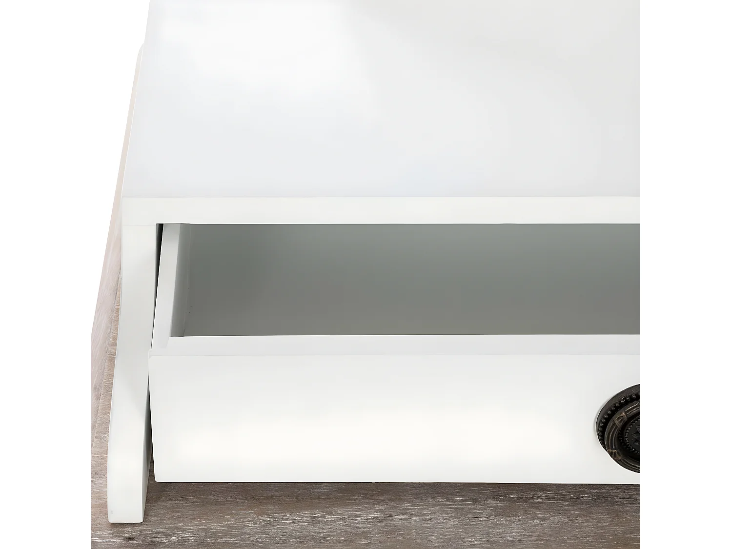 Meuble Coiffeuse en Bois Blanc et Naturel effet blanchi