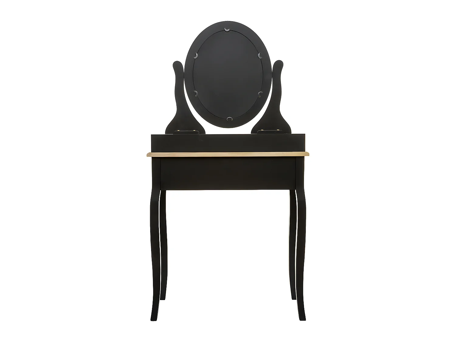 Meuble Coiffeuse en Bois Noir et Naturel