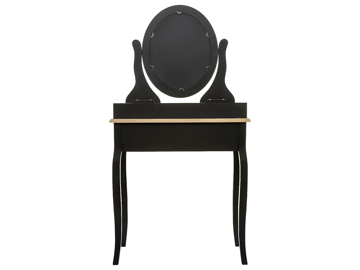 Meuble Coiffeuse en Bois Noir et Naturel