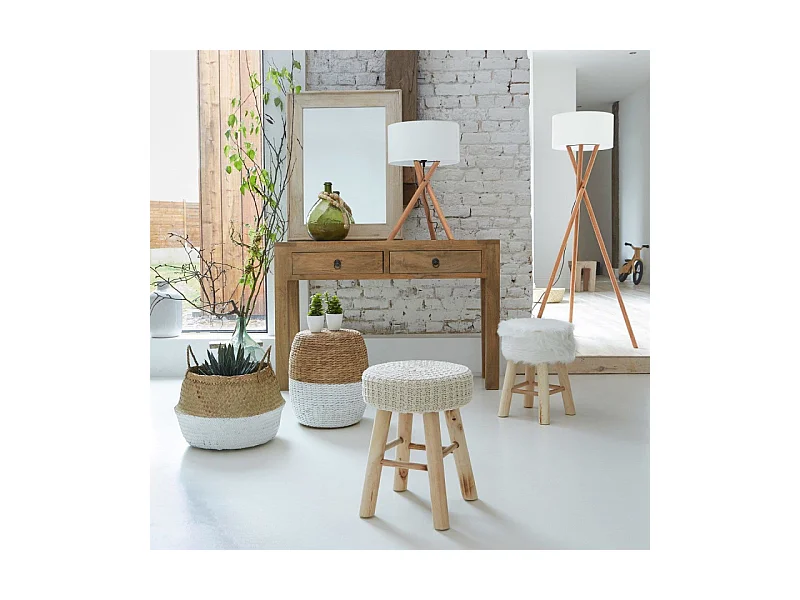 Taburete con asiento de piel sintética Ø 29,5 x  41,5 cm