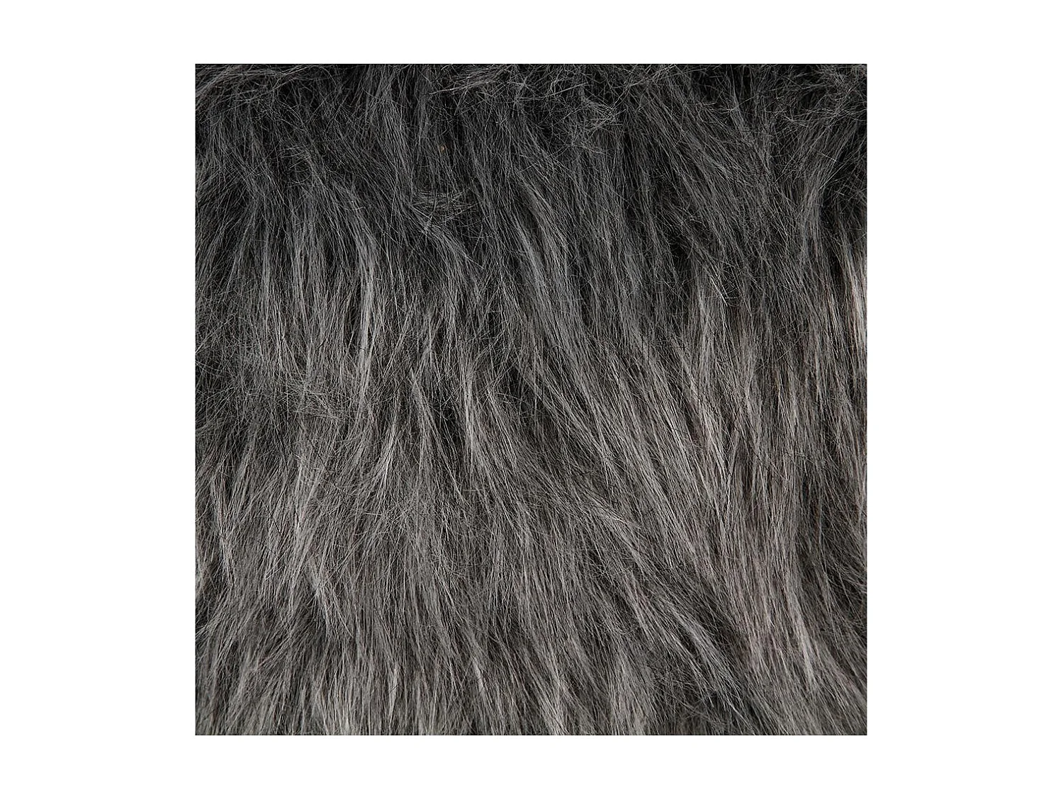 Tabouret en Bois et Fourrure synthétique H 42 cm coloris Gris