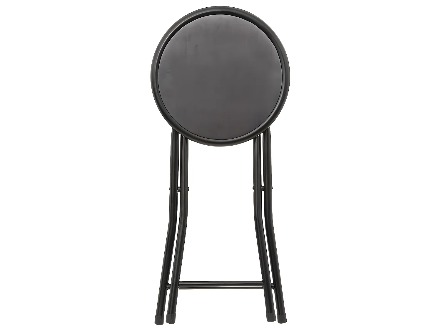 Tabouret pliant en Velours Gris et Métal Noir