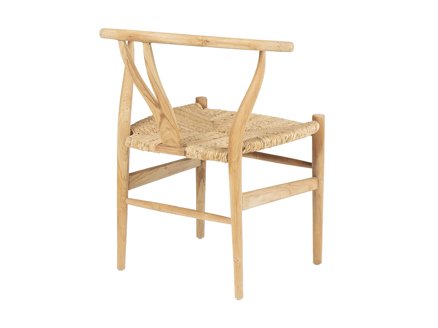 Lot de 2 chaises en teck et paille - Naturel - POGIANA