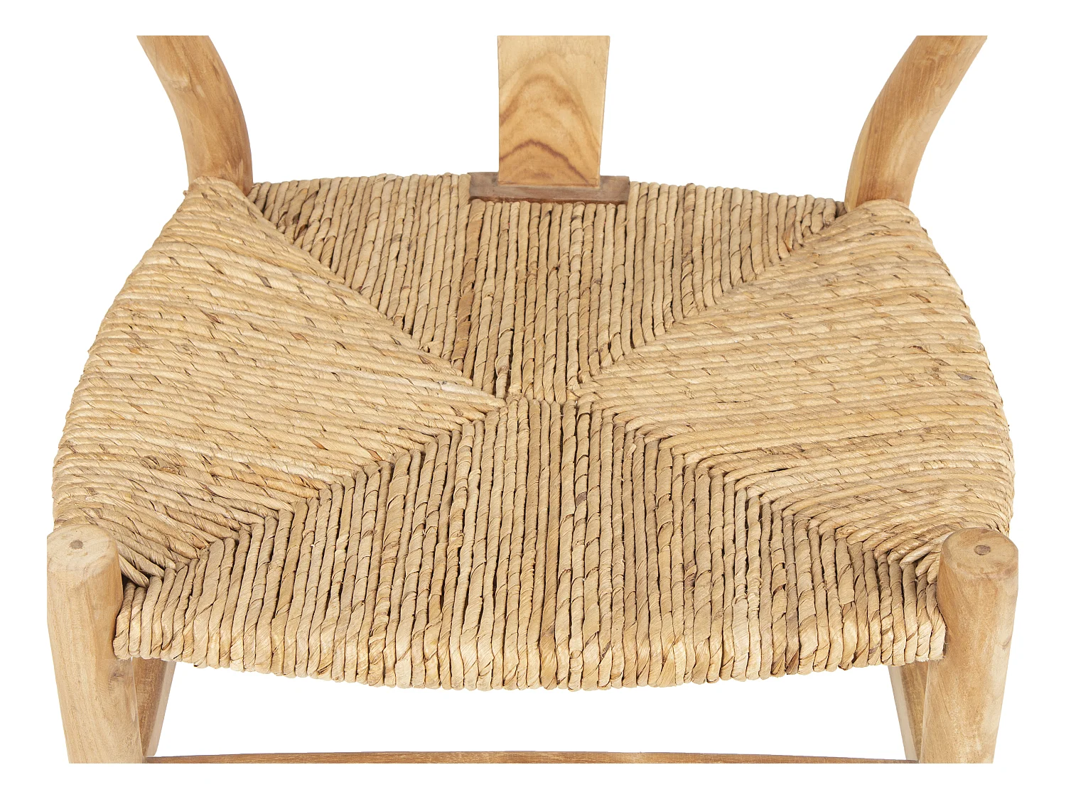 Lot de 6 chaises en teck et paille - Naturel - POGIANA