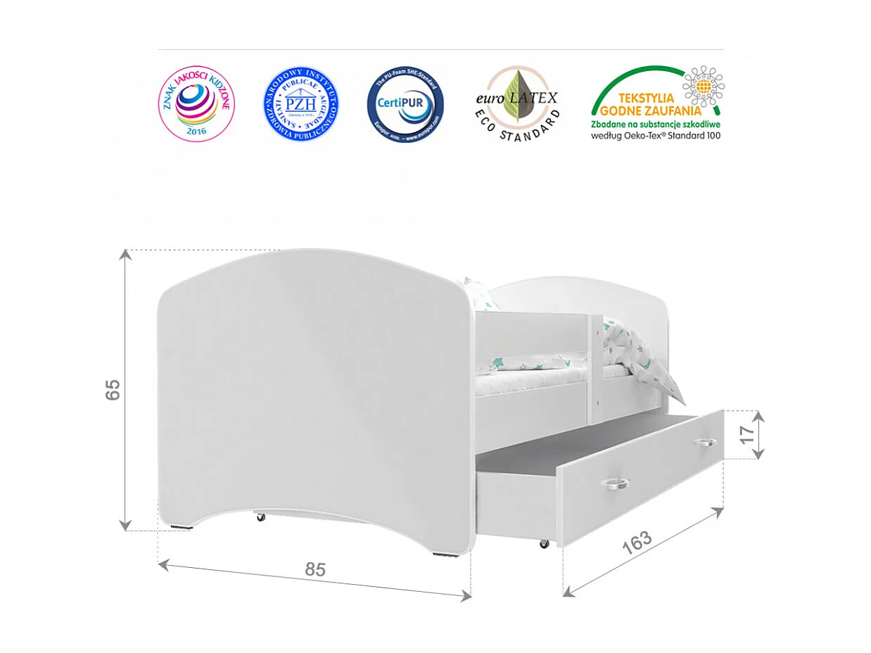 Lit Enfant Happy 80x160 Pat Patrouille Blanc