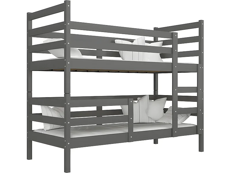 Lit Superposé Mika 90x190 Gris Livré avec sommiers