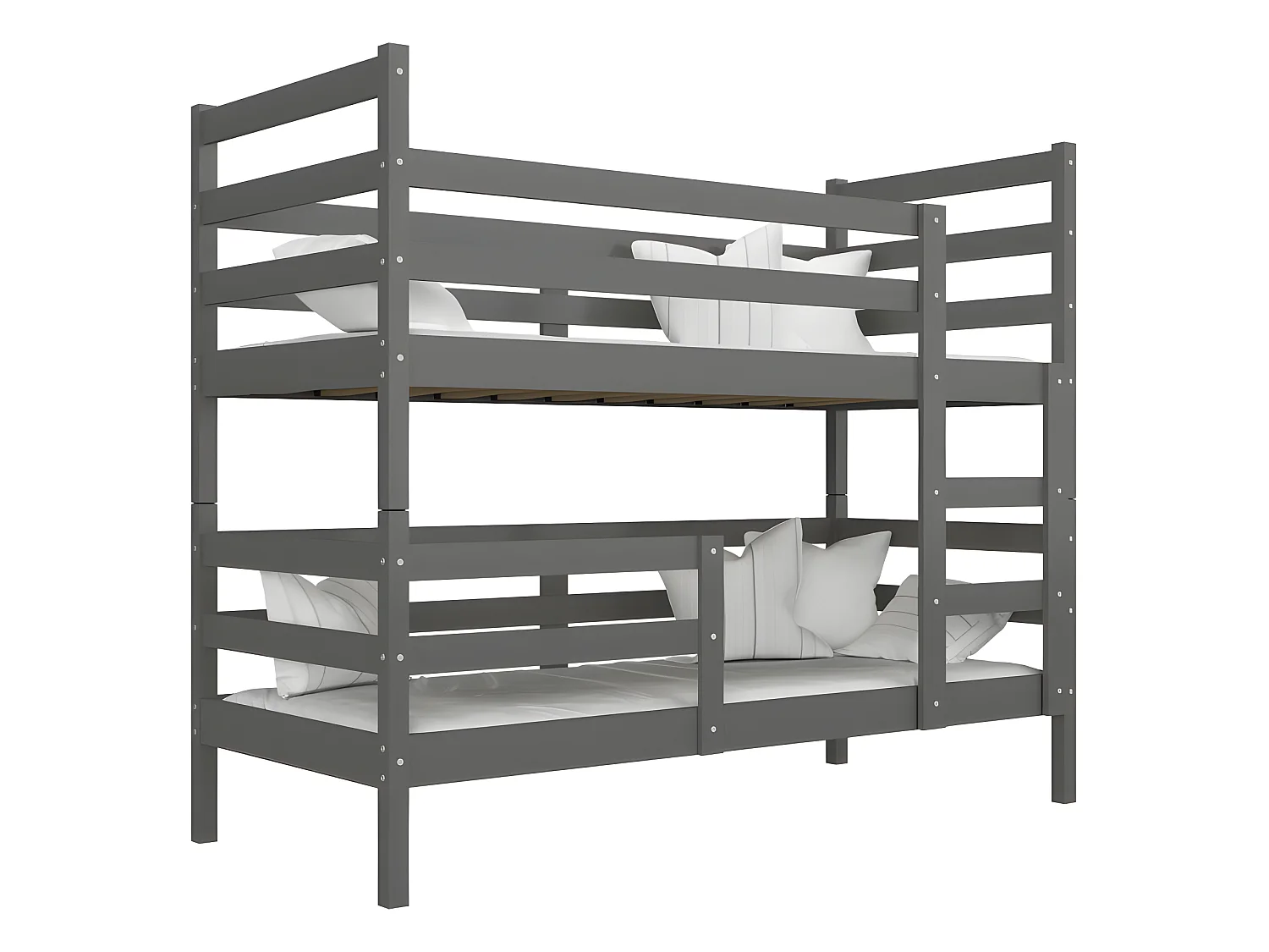 Lit Superposé Mika 90x190 Gris Livré avec sommiers