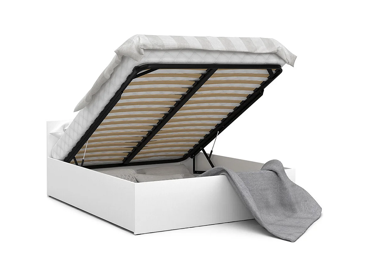 Lit coffre Panama 140x190 - Sommier inclus Blanc