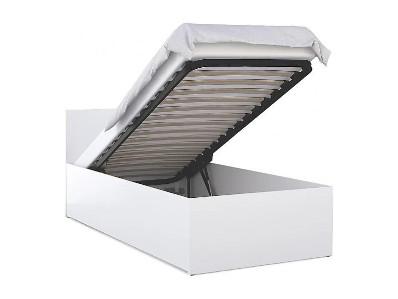 Lit coffre Panama 90x190  - Sommier inclus Blanc