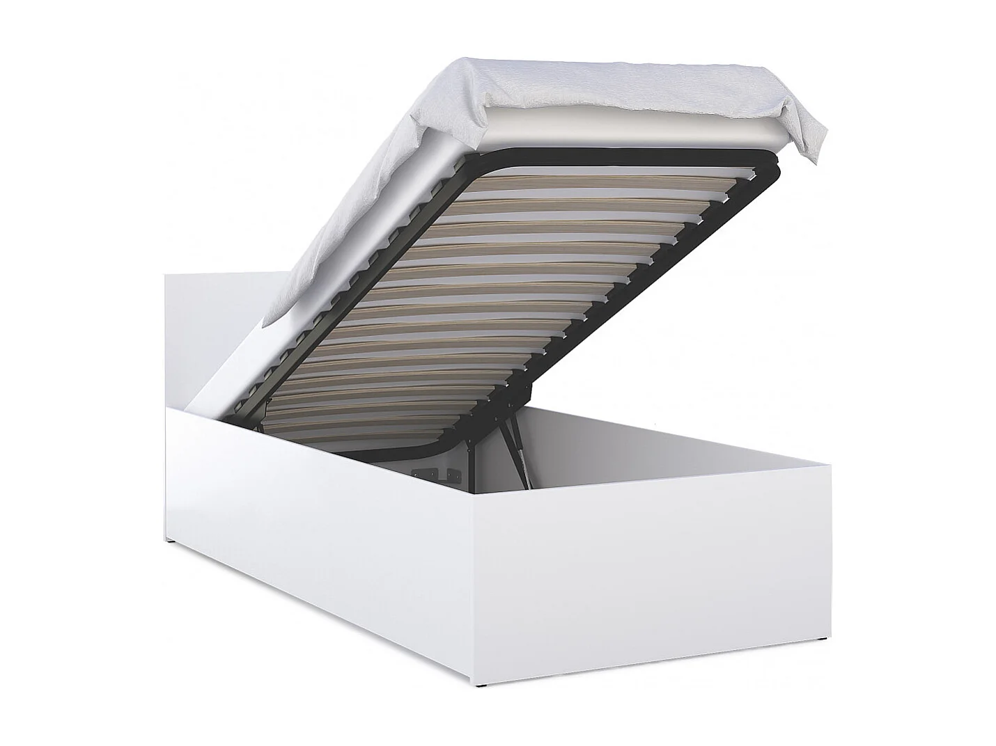 Lit coffre Panama 90x190  - Sommier inclus Blanc