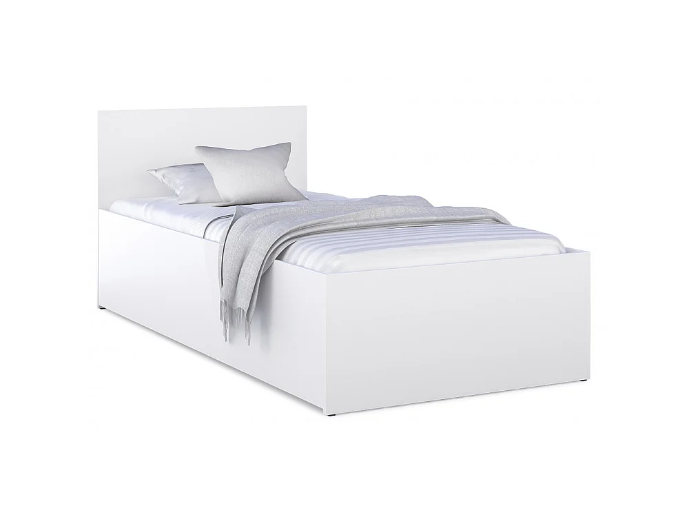 Lit coffre 90 x 190 cm Panama - Coffre de 470 Litres - Sommier inclus - Blanc