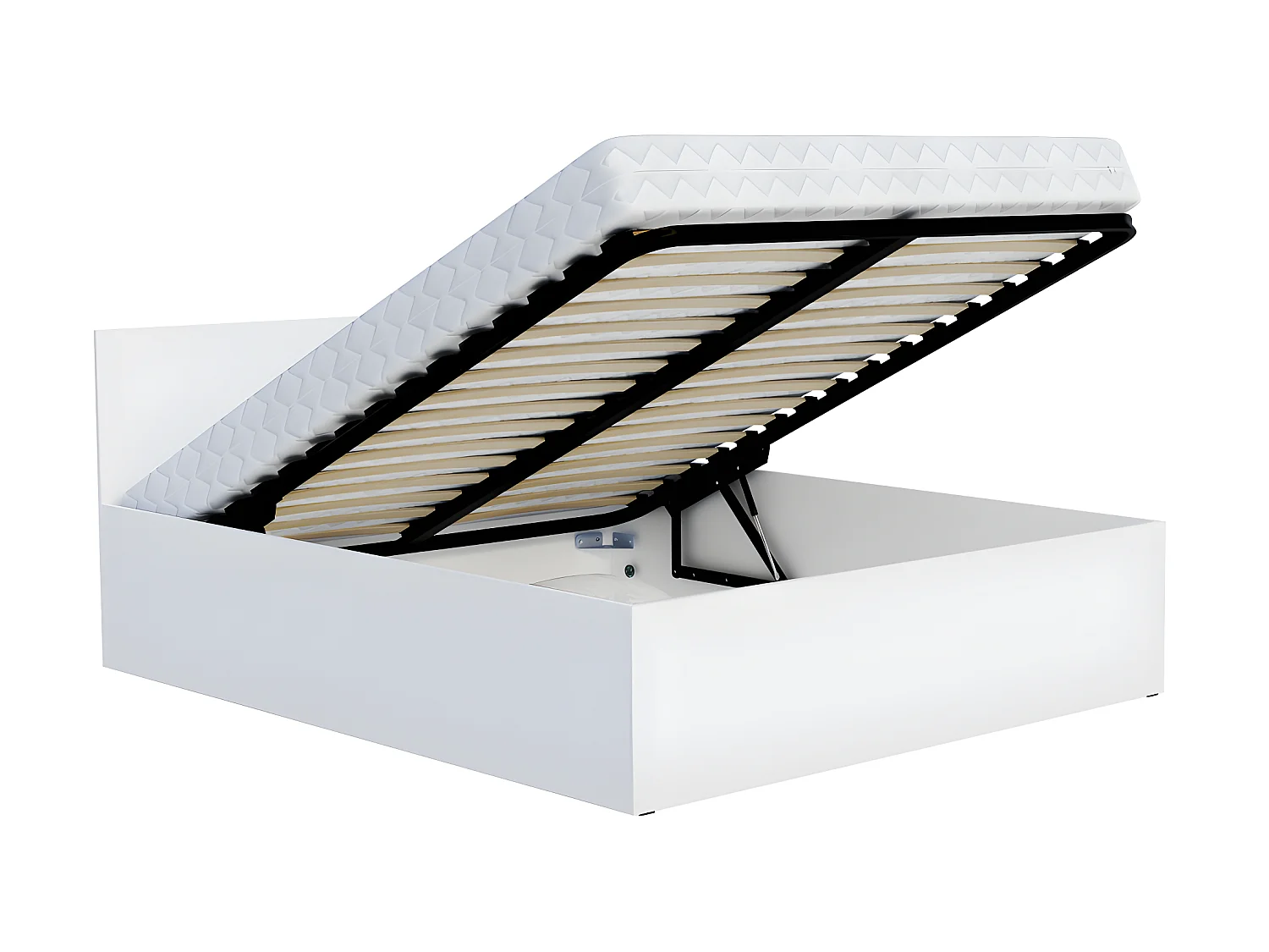 Lit Panama 160x200 + coffre - Sommier inclus Blanc