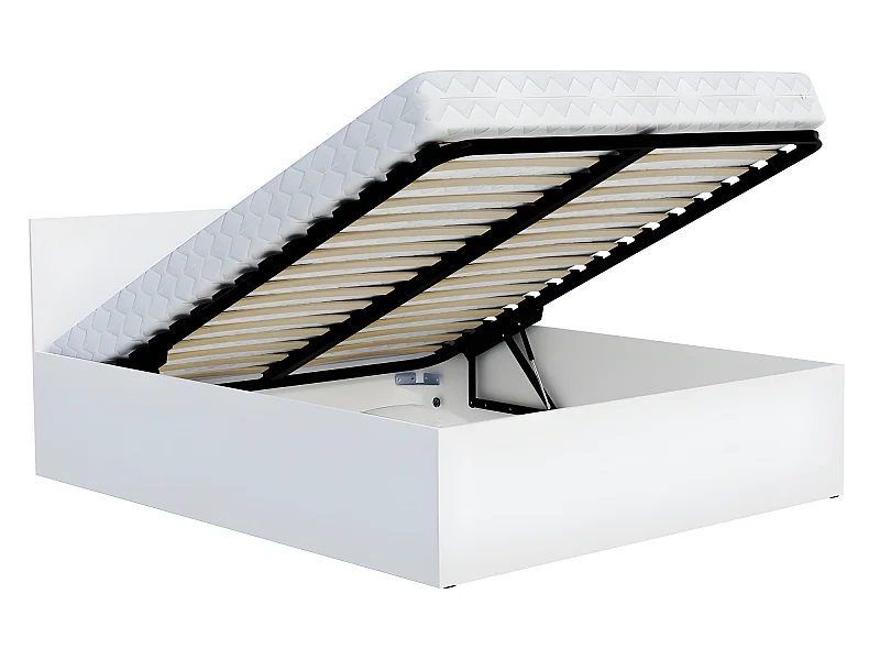 Lit coffre Panama 160x200 - Sommier inclus Blanc