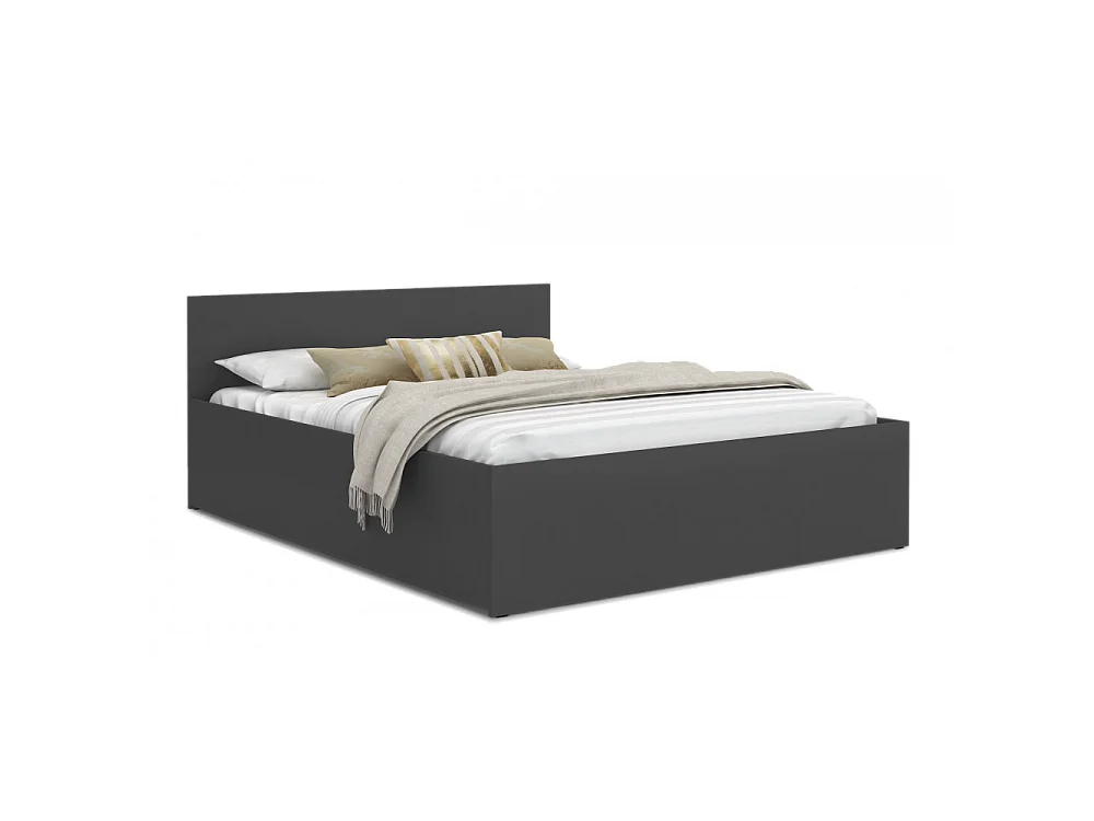 Lit coffre Panama 140x190 - Sommier inclus Gris