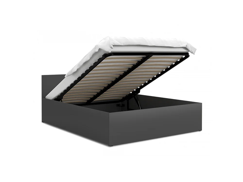 Lit coffre Panama 140x190 - Sommier inclus Gris