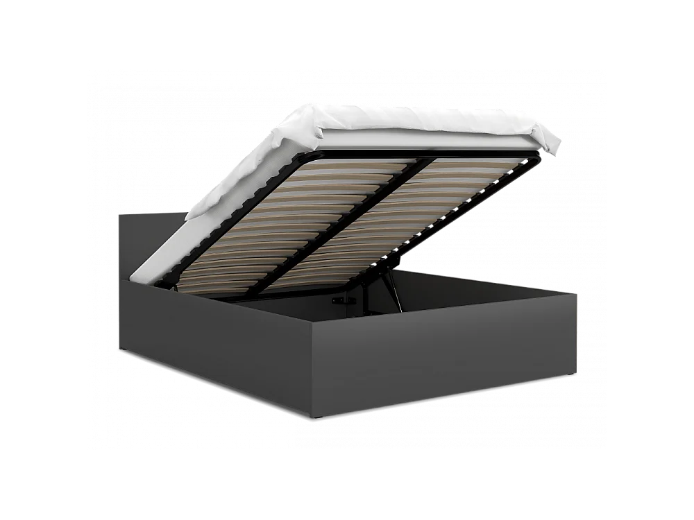 Lit coffre Panama 140x190 - Sommier inclus Gris