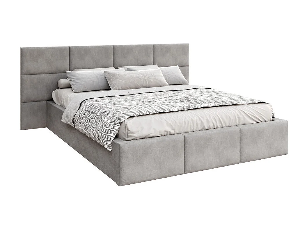Lit Coffre Denver 160x200 - Sommier inclus Gris clair