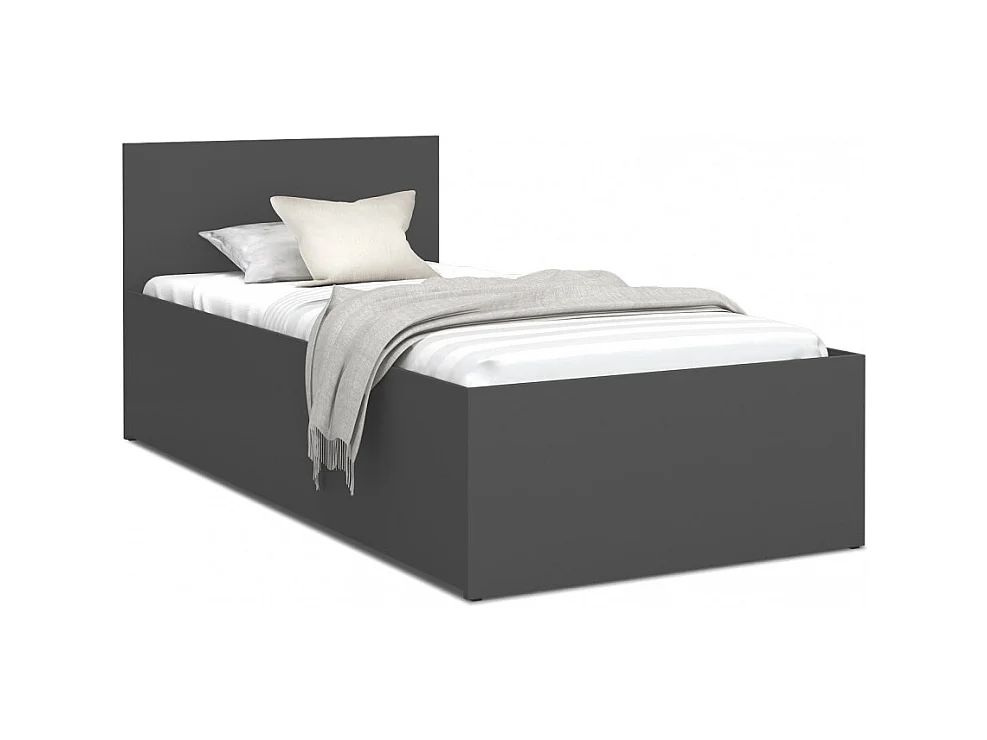 Lit coffre Panama 90x190  - Sommier inclus Gris