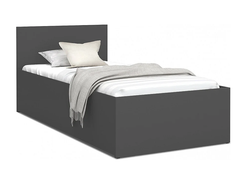 Lit coffre Panama 90x190  - Sommier inclus Gris