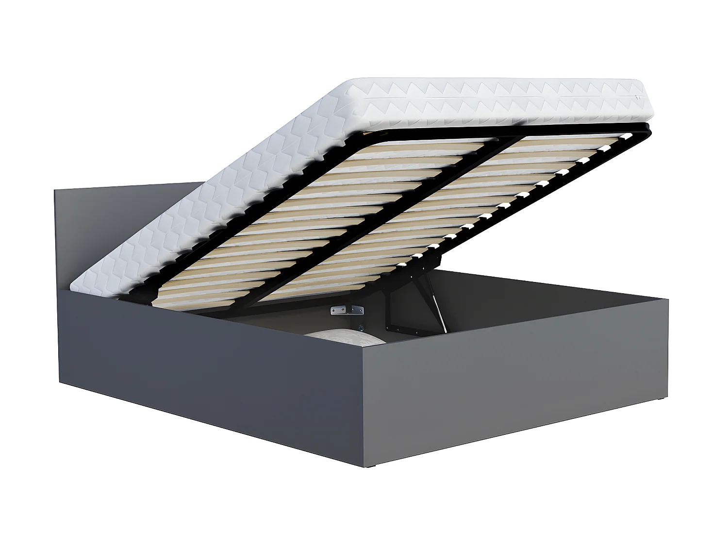 Lit coffre Panama 160x200 - Sommier inclus Gris
